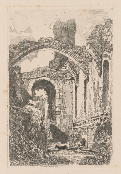 Studiebok: Plate 33, Conway Castle, N. Wales av John Sell Cotman