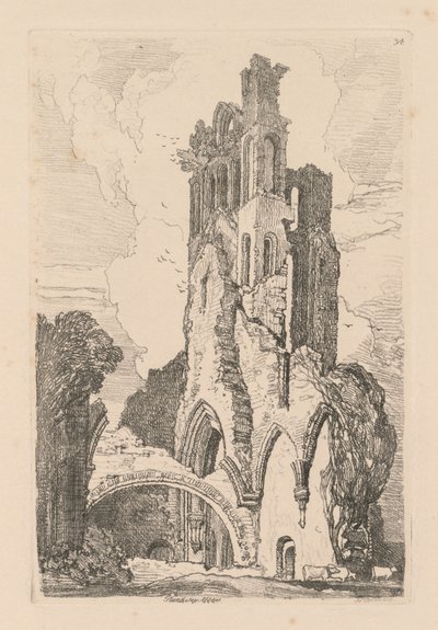 Liber Studiorum: Plate 34, Llanathony Abbey, Monmouthshire, 1838 av John Sell Cotman