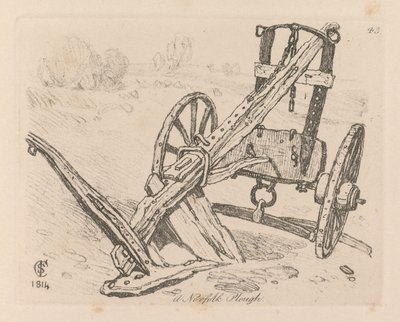 Studiebok: Plate 43, A Norfolk Plough av John Sell Cotman