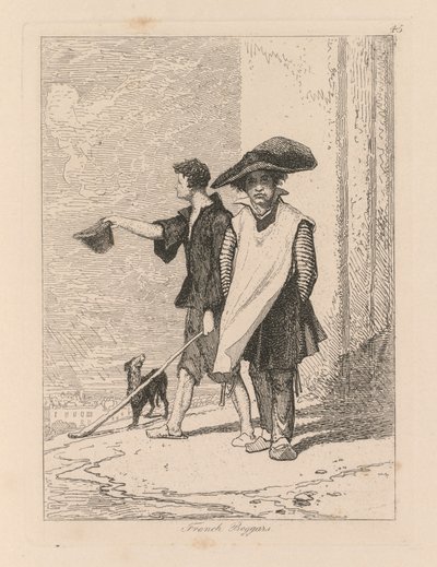 Liber Studiorum: Plate 45, franske tiggere av John Sell Cotman