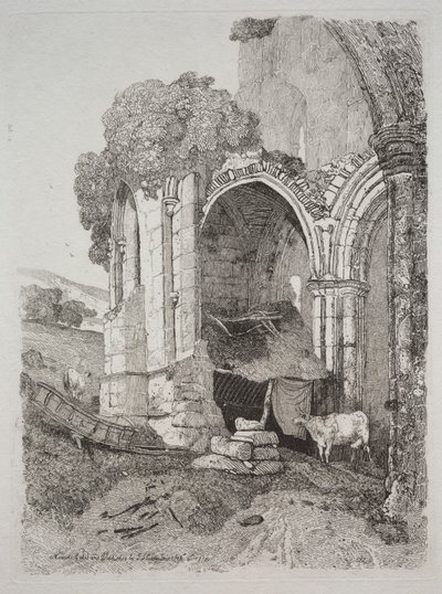 Rievaulx Abbey, Yorkshire, 1810. av John Sell Cotman