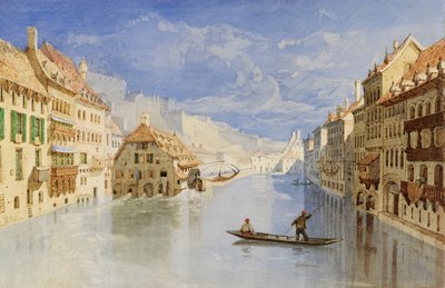 Citadellet over Namur, Belgia, sett fra elven Sambre av John Sell Cotman
