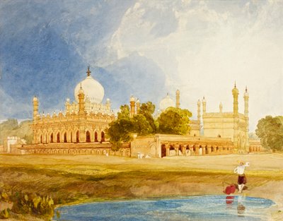 The Palace of the Hyder Ali Khan, Rajah of Mysore, ca. 1825 (wc og blyant på kort) av John Sell Cotman