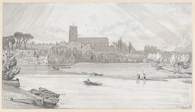 Byen Beccles sett fra broen, Suffolk av John Sell Cotman