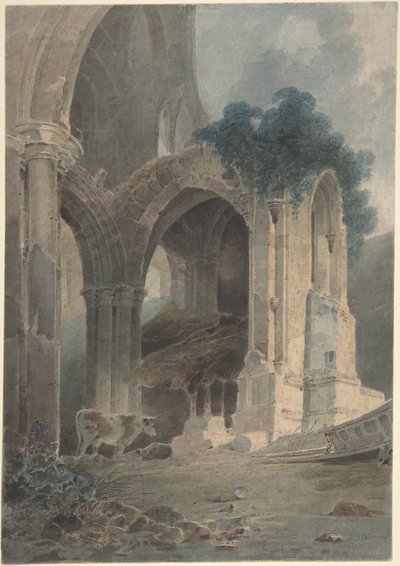 Den østlige enden av Rievaulx Abbey, Yorkshire av John Sell Cotman