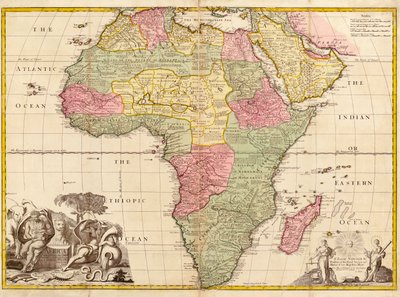 Afrika, fra moderne geografi, ca. 1725 av John Senex