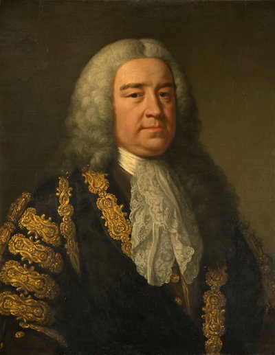 Portrett av The Rt. Hon. Henry Pelham 1694-1754. av John Shackleton