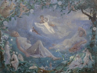Scene fra En midtsommernattsdrøm, 1873. av John Simmons
