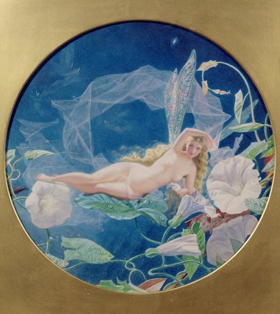 The Morning Glory Fairy (wc og kroppsfarge på papir) av John Simmons