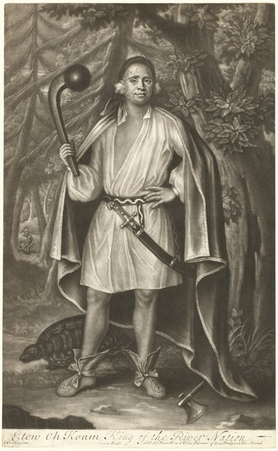 Etow Oh Koam, King of the River Nation av John Simon after John Verelst