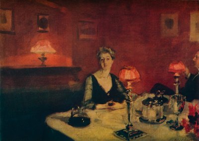 Et middagsbord om natten, 1884. av John Singer Sargent
