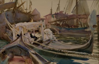 Mens du tegner på Giudecca av John Singer Sargent