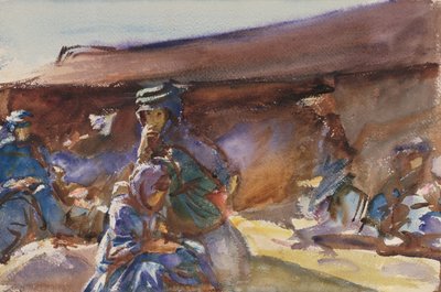 Svart telt (wc på papir) av John Singer Sargent