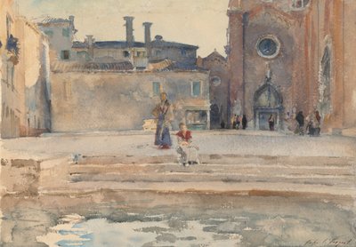 Campo dei Frari, Venezia, ca. 1880. av John Singer Sargent