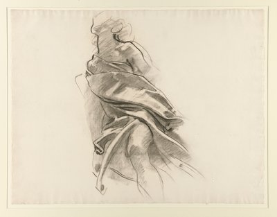 Detalj av draperi [Crayon study no. 5,14] av John Singer Sargent