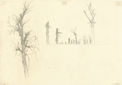 Ødelagte trær [verso] av John Singer Sargent