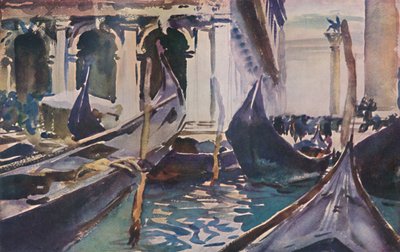Gondoler ved Piazzetta, c1904, 1925. av John Singer Sargent