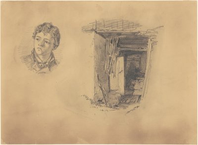Head of a Boy, and the Entrance to a Shack, 1871. av John Singer Sargent