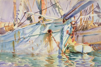 I en Levantine Port (wc på papir) av John Singer Sargent