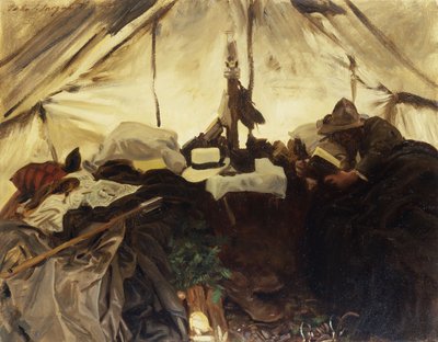 Inside a Tent in the Canadian Rockies, 1916 av John Singer Sargent