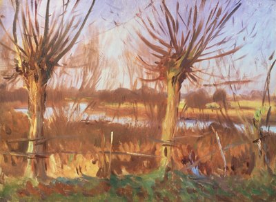 Landskap med trær, Calcot-on-the-Themsen av John Singer Sargent