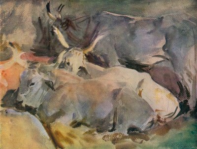 Okser ved Siena, c1910 av John Singer Sargent
