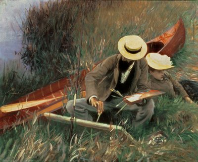 Paul Helleu skisserer sin kone, 1889 av John Singer Sargent