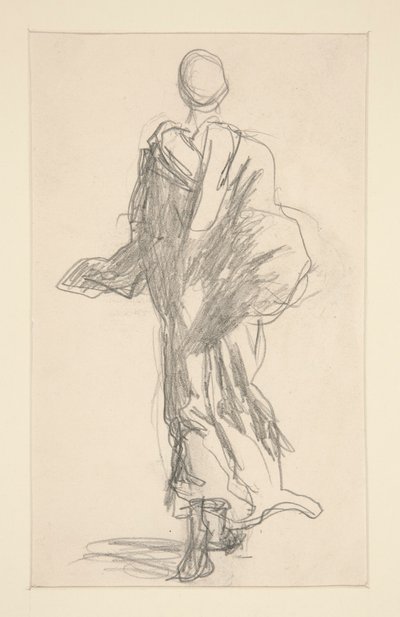Sett bakfra av en drapert figur av John Singer Sargent