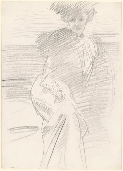 Sittende kvinne, ca. 1890-1900. av John Singer Sargent