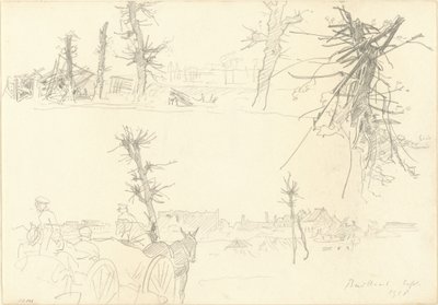 Soldater i et ødelagt landskap [recto], 1918. av John Singer Sargent