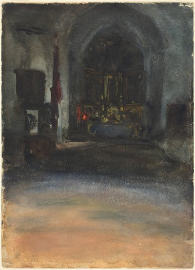 Spansk kirkeinteriør, ca. 1880. av John Singer Sargent