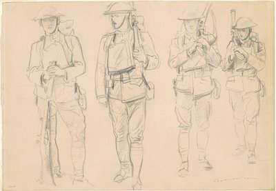 Studies for Entering the War [recto], 1918. av John Singer Sargent