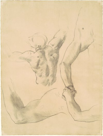 Studier for bryting av to klassiske mannlige figurer, 1919-1920. av John Singer Sargent