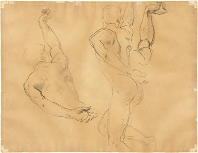Studier av mannlige nakenbilder [verso], 1918-1919. av John Singer Sargent