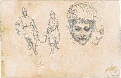 Studier av bønder [verso], 1870-1872. av John Singer Sargent