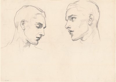 Studier av en manns hode, ca. 1875. av John Singer Sargent