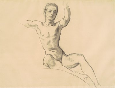Studie for figur over musikk, 1919-1920. av John Singer Sargent