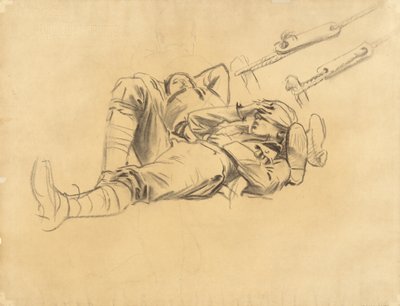 Studie for Gassed, 1918-9 (kull og grafitt på lagt papir) av John Singer Sargent