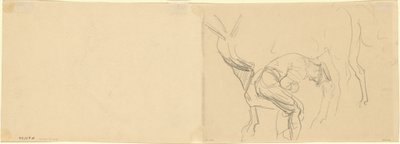 Studie for skoing av Calvary-hester på forsiden [verso], 1918. av John Singer Sargent