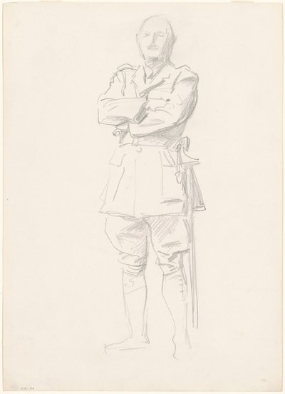 Studie av general Louis Botha for "Generaloffiserer fra første verdenskrig" av John Singer Sargent