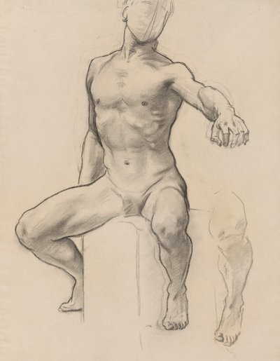 Studie av Perseus for Perseus på Pegasus Slaying Medusa, veggmaleri, Stairway, Museum of Fine Arts, Boston [?] av John Singer Sargent