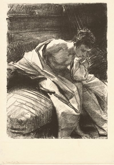 Studie av en sittende mann, 1895. av John Singer Sargent