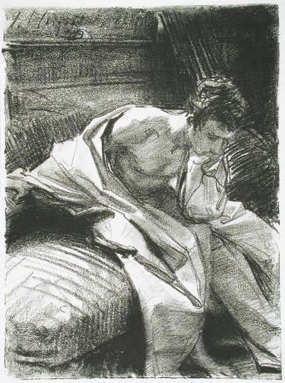 Studie av en sittende ung mann av John Singer Sargent