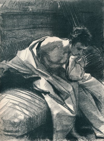 Studie av en ung mann, sittende, 1895, 1896 av John Singer Sargent