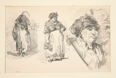 To stående figurer og ett hode av John Singer Sargent