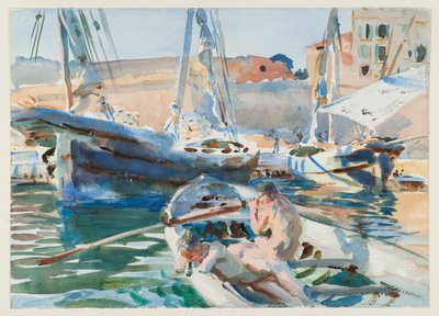 Avlasting av gips, ca. 1905 (wc på papir) av John Singer Sargent