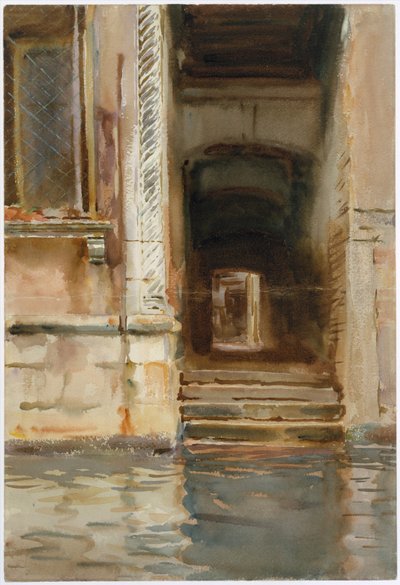 Venetian Passageway, ca. 1905 (wc, gouache og grafitt på hvitt vevd papir) av John Singer Sargent