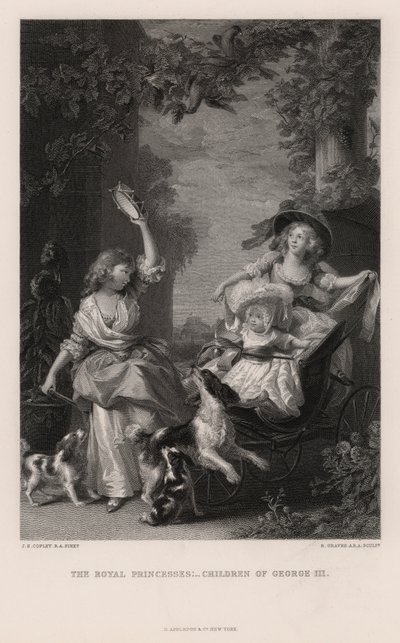 The Royal Princesses: Children of George III (gravering) av John Singleton (after) Copley