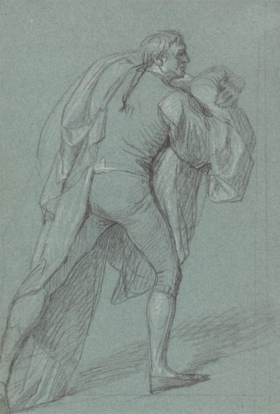 Figurstudie for maleriet av Lord Duncans seier: Studie for sjømann som bærer det nederlandske flagget av John Singleton Copley