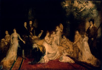 Skisse av Knatchbull-familien i Mersham-le-Hatch, Kent, 1800-03 av John Singleton Copley